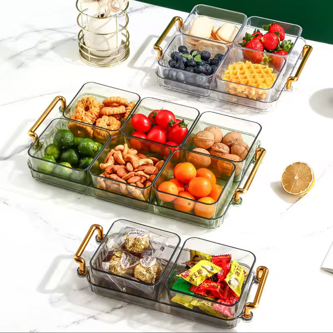 Luxury Fruit Plate, Home Candy Melon Seed Box, Dried Fruit Plate Partition Platter Luxury Fruit Plate, Home Candy Melon Seed Box, Dried Fruit Plate Partition Platter